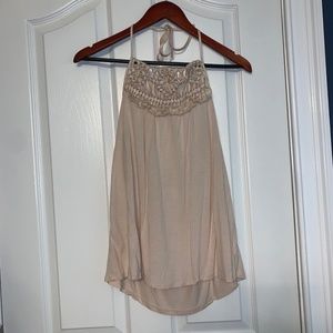 Cream halter tank top